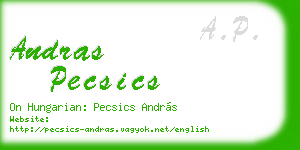 andras pecsics business card